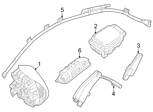 2023 Mercedes-Benz EQE 500 SUV Air Bag Components Diagram 1