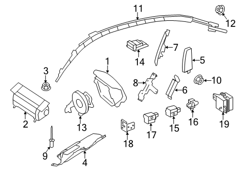 Passenger Inflator Module Diagram for 221-860-13-02