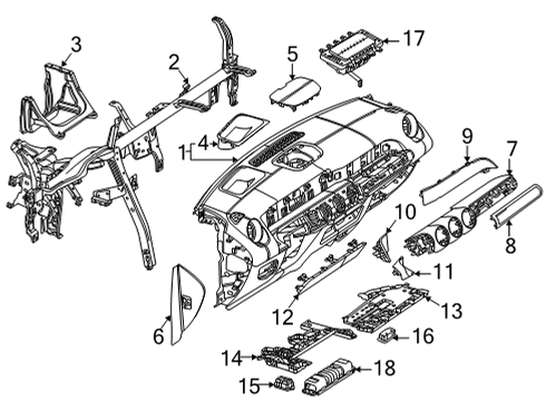 Instrument Panel Diagram for 247-680-75-00-7C70