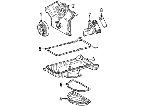 1992 Mercedes-Benz 600SEL Engine Parts & Mounts, Timing, Lubrication System Diagram 1