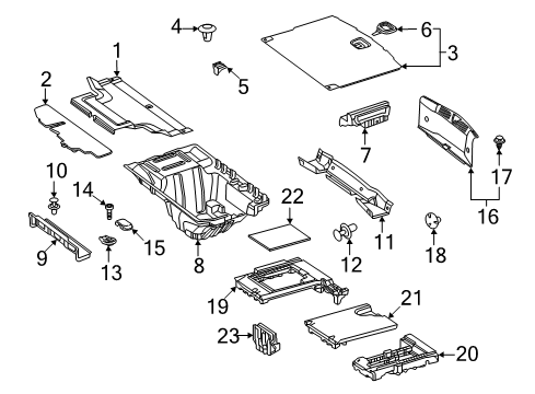 Rear Panel Trim Diagram for 238-690-14-41-9051