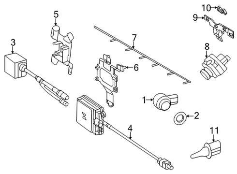 2023 Mercedes-Benz GLA250 Parking Aid Diagram 2