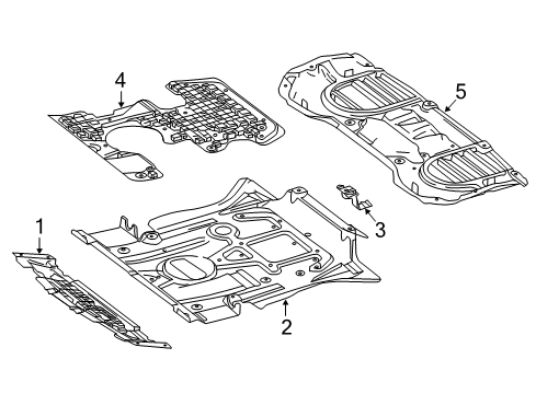 2015 Mercedes-Benz GL350 Splash Shields Diagram 1