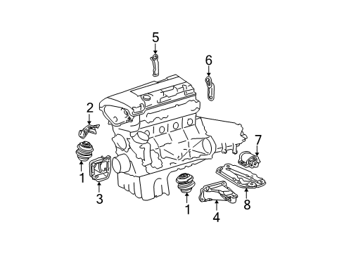 2005 Mercedes-Benz C320 Engine & Trans Mounting Diagram 2