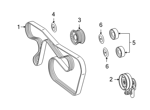 2008 Mercedes-Benz S65 AMG Belts & Pulleys, Cooling Diagram