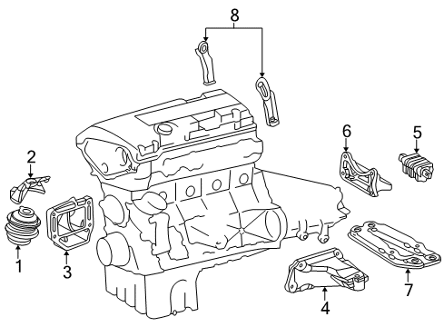 2001 Mercedes-Benz CLK55 AMG Engine & Trans Mounting Diagram