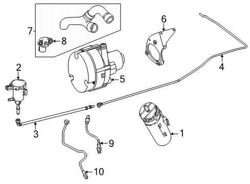 Rear Oxygen Sensor Diagram for 009-542-80-18-64