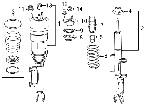 Strut Mount Bolt Diagram for 006-990-10-00