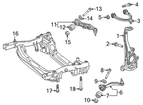 2022 Mercedes-Benz E450 Front Suspension, Control Arm, Stabilizer Bar Diagram 2