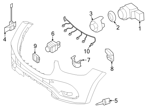 2020 Mercedes-Benz GLE580 Electrical Components - Front Bumper