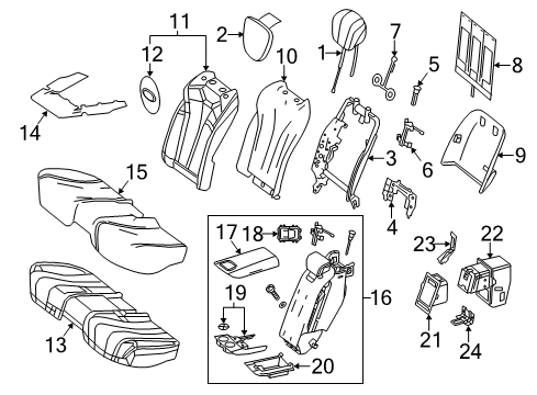 Seat Back Cover Diagram for 222-920-70-02-1B55