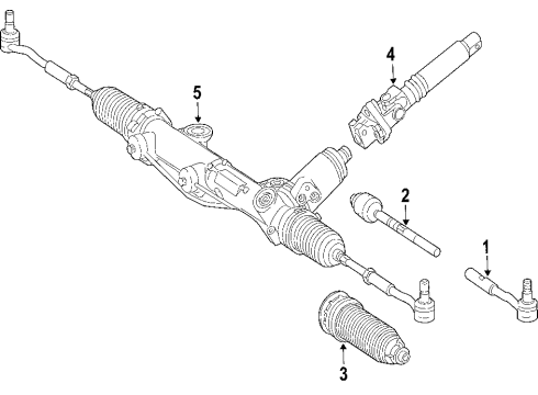 2011 Mercedes-Benz SLK350 P/S Pump & Hoses, Steering Gear & Linkage Diagram 1