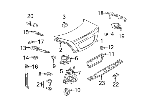 2006 Mercedes-Benz S430 Trunk, Body Diagram