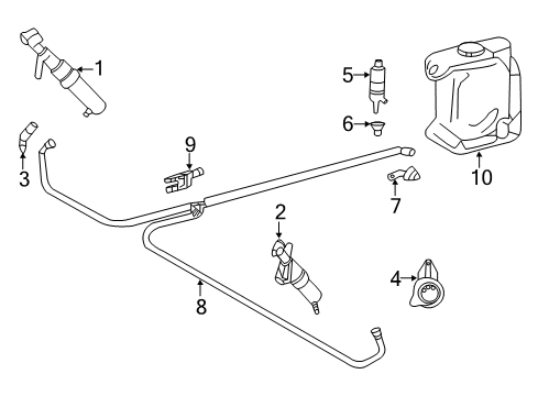 2008 Mercedes-Benz SL65 AMG Washer Components Diagram