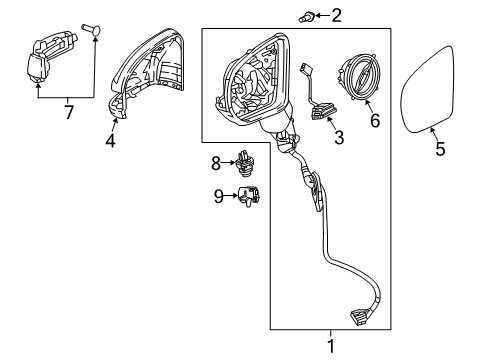 Mirror Cover Diagram for 099-811-01-00-9897