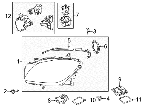 Composite Headlamp Diagram for 166-820-14-59