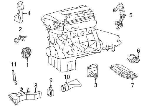 1997 Mercedes-Benz C280 Engine & Trans Mounting Diagram