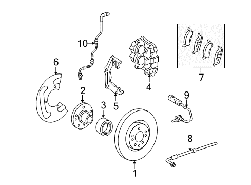 2009 Mercedes-Benz ML63 AMG Front Brakes Diagram