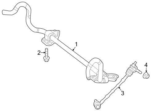 2024 Mercedes-Benz EQS 450+ SUV Stabilizer Bar & Components - Front Diagram