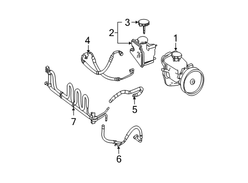 Power Steering Pressure Hose Diagram for 204-460-55-24-64