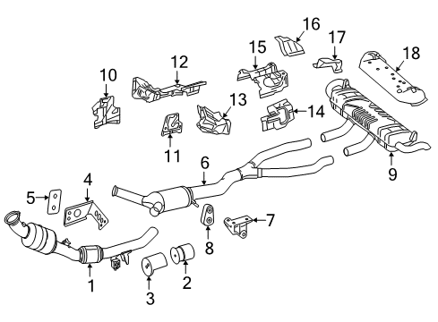 2017 Mercedes-Benz GLE43 AMG Exhaust Components Diagram 1