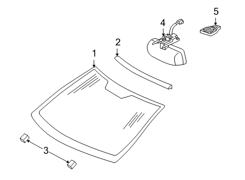 2006 Mercedes-Benz C55 AMG Windshield Glass Diagram