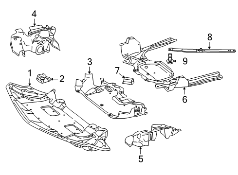 2018 Mercedes-Benz SLC300 Splash Shields Diagram