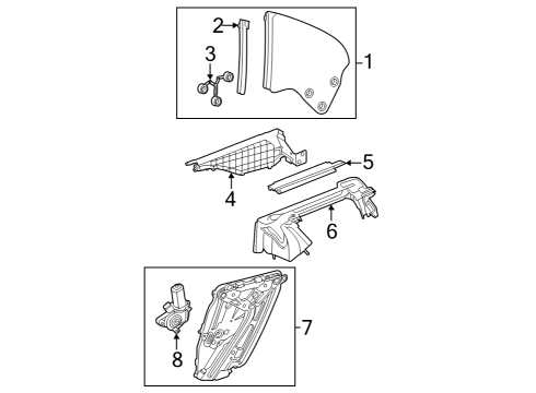 SIDE WINDOW PANE Diagram for 232-670-47-00