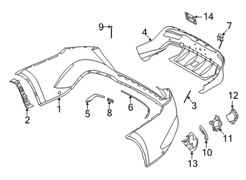 Bumper Cover Diagram for 167-885-47-11-9999