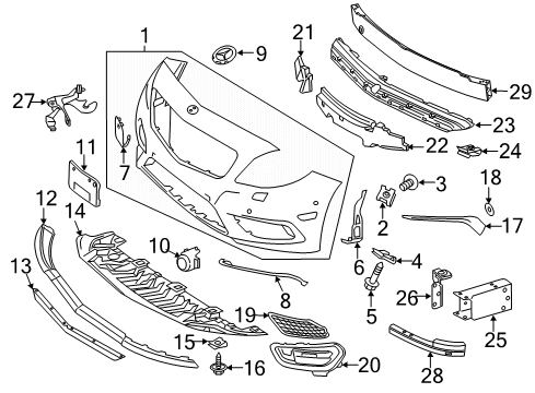 2016 Mercedes-Benz CLA250 Front Bumper Diagram 1