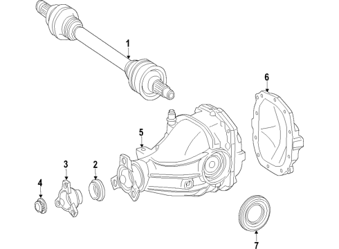 2018 Mercedes-Benz S65 AMG Rear Axle Shafts & Differential Diagram 1