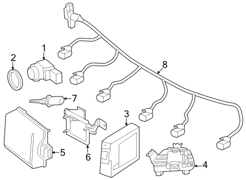 2024 Mercedes-Benz EQE 350+ Electrical Components - Front Bumper Diagram 2