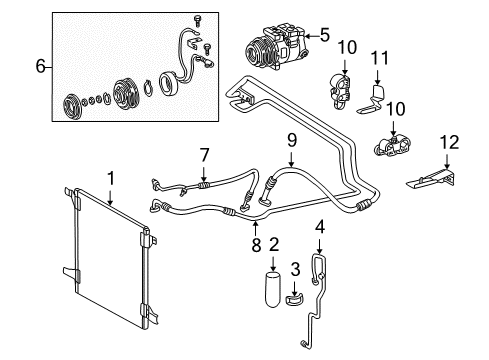 2005 Mercedes-Benz ML350 A/C Condenser, Compressor & Lines Diagram