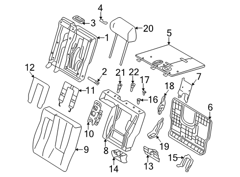 Headrest Guide Diagram for 163-970-00-41-9B96