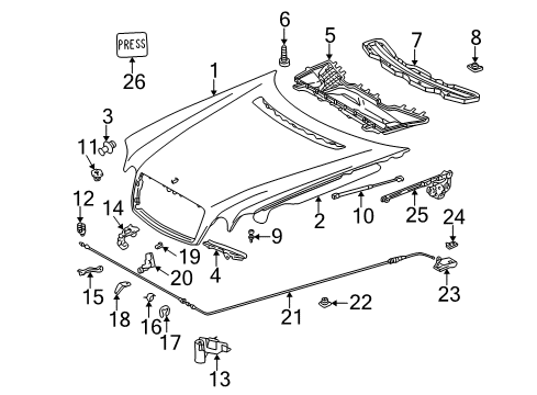 1997 Mercedes-Benz E320 Hood & Components, Body Diagram