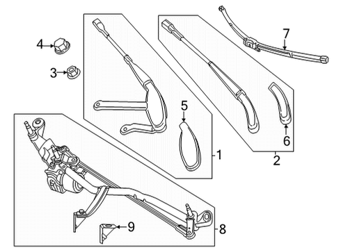 2024 Mercedes-Benz C43 AMG Wiper Components Diagram