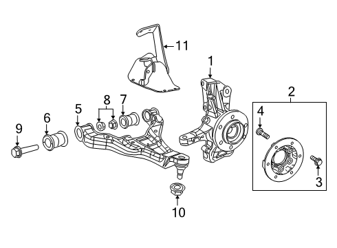 2021 Mercedes-Benz Sprinter 3500XD Front Suspension, Control Arm, Stabilizer Bar Diagram 1