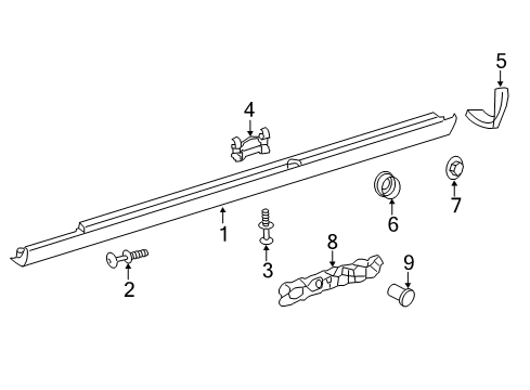 Rocker Molding Diagram for 221-690-09-40-9999