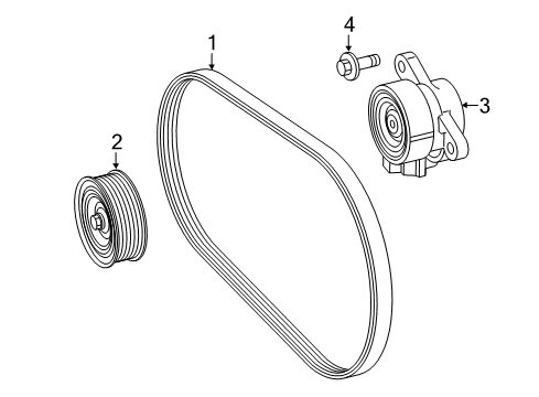 2018 Mercedes-Benz GLC43 AMG Belts & Pulleys, Maintenance Diagram 2