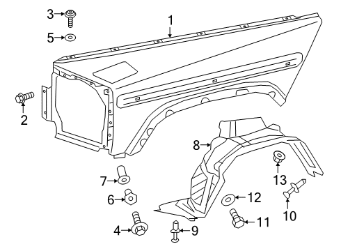 2023 Mercedes-Benz G550 Fender & Components Diagram