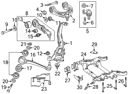 Lower Control Arm Bushing Diagram for 231-333-15-00