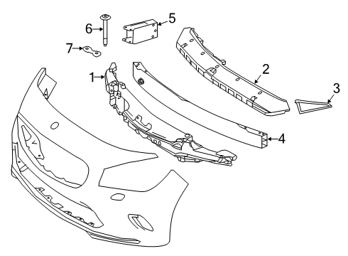 2019 Mercedes-Benz CLA45 AMG Front Bumper Diagram 3