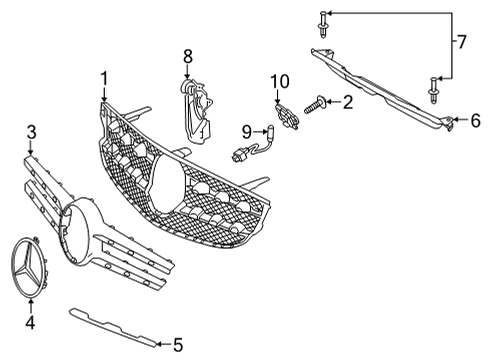 2021 Mercedes-Benz GLC300 Grille & Components Diagram 4