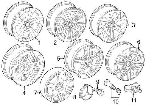 Wheel Bolt Diagram for 001-990-09-07