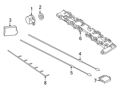 2023 Mercedes-Benz S580e Electrical Components - Rear Bumper Diagram 2