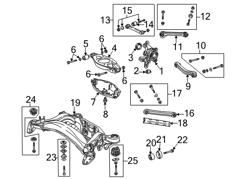 2003 Mercedes-Benz SLK32 AMG Rear Suspension Components, Lower Control Arm, Stabilizer Bar Diagram 1