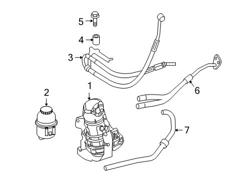 Power Steering Pump Diagram for 164-460-12-80-80