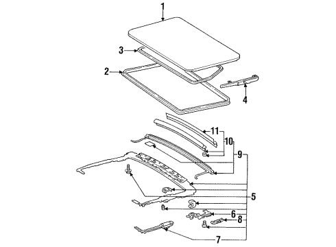 1995 Mercedes-Benz S420 Sunroof, Body Diagram 3