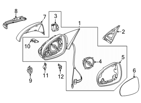 Mirror Assembly Diagram for 206-810-78-02