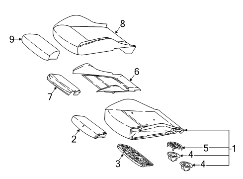 2022 Mercedes-Benz E450 Driver Seat Components Diagram 3